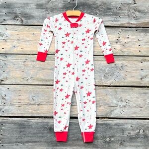 Hanna Andersson Organic Cotton Christmas Stars Full Zip Pajamas Women’s 3